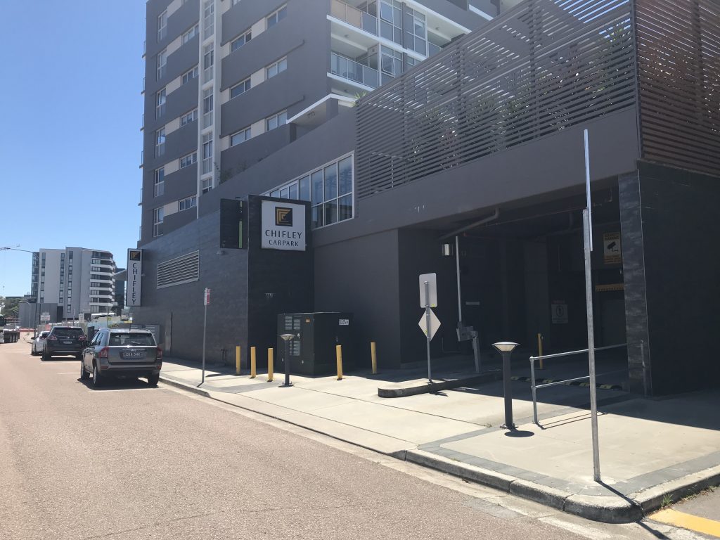 Drive towards the Chifley Carpark sign then turn right into the carpark