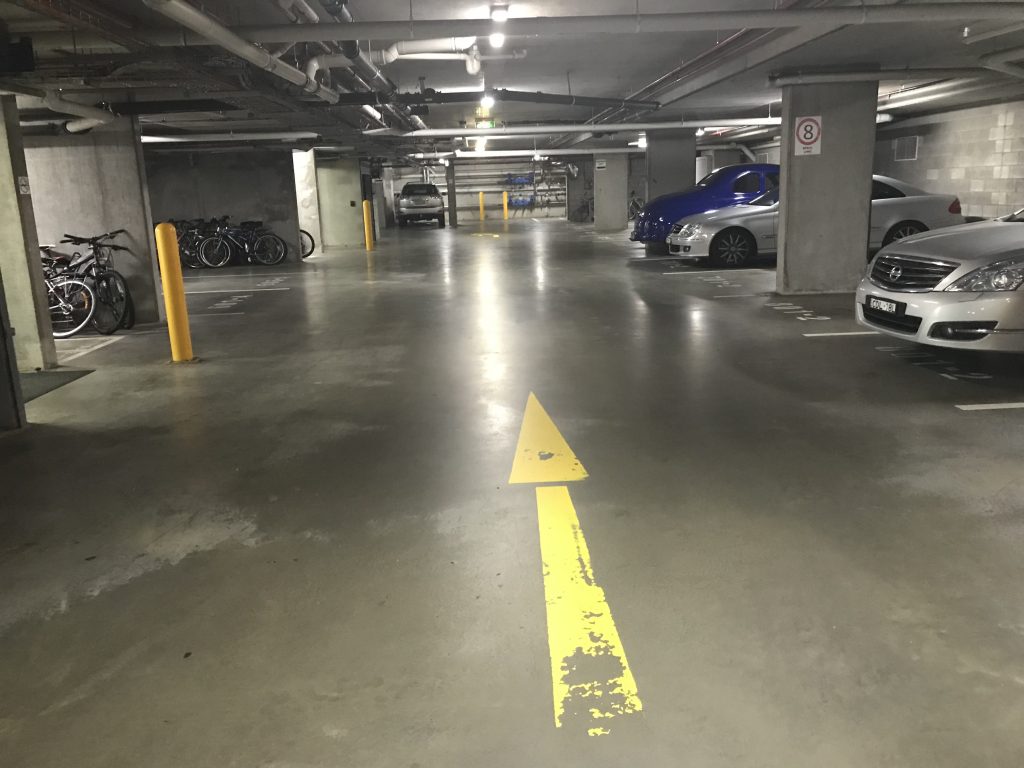 Turn left after you go through the internal roller door and drive toward the Northern wall